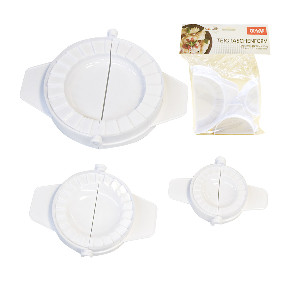 Cheburek-Ravioli-Pierogi-Empanada-Formen, Ausstecher 3-tlg, Ø 5,5 /7,5 /12 cm