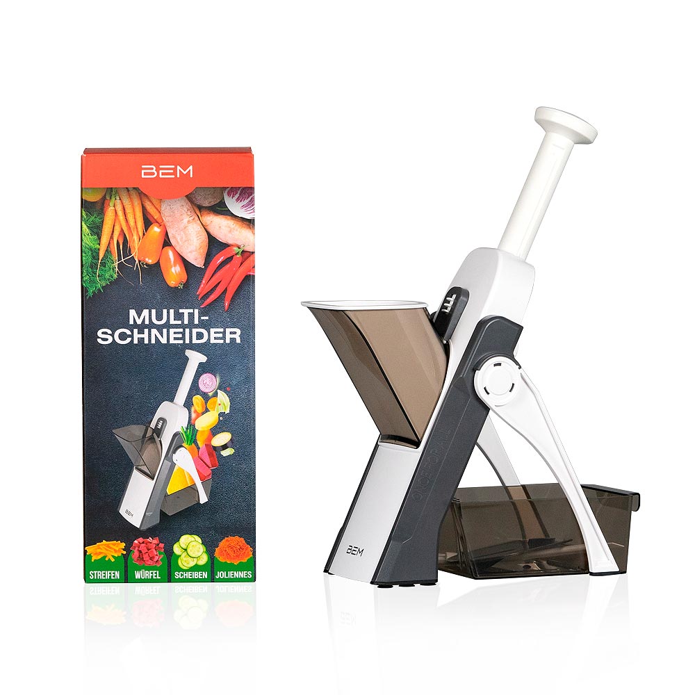 BEM Multischneider Multifunktionaler handbetriebener Gemüseschneider mit Fingerschutz