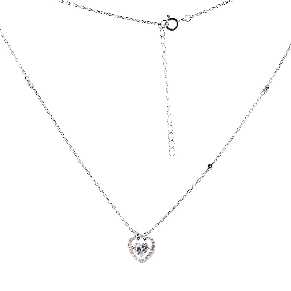 Halskette aus 925 Silber mit einem Herz-Anhänger mit Zirkonia
