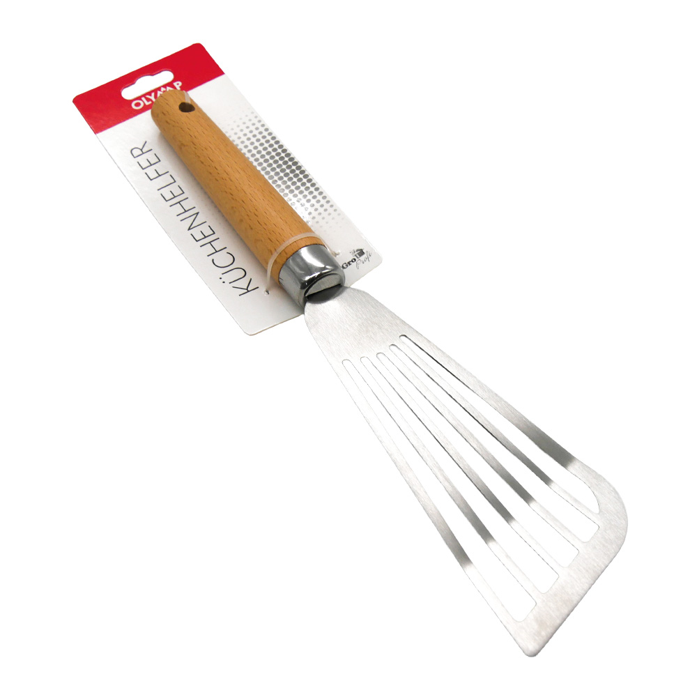 Pfannenwender aus Edelstahl mit Holzgriff, 28,5 cm