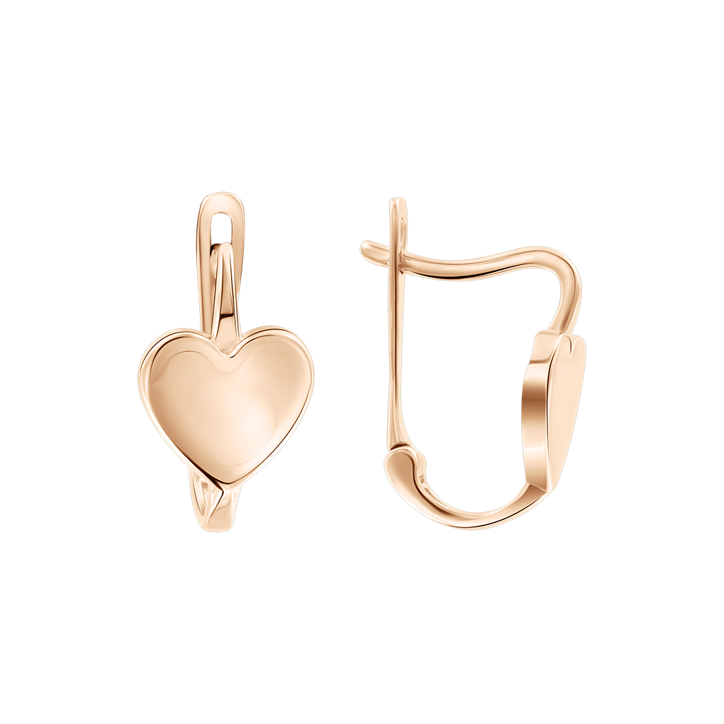 Kinderohrringe "Herz" aus Rotgold 585, Höhe ca. 12 mm