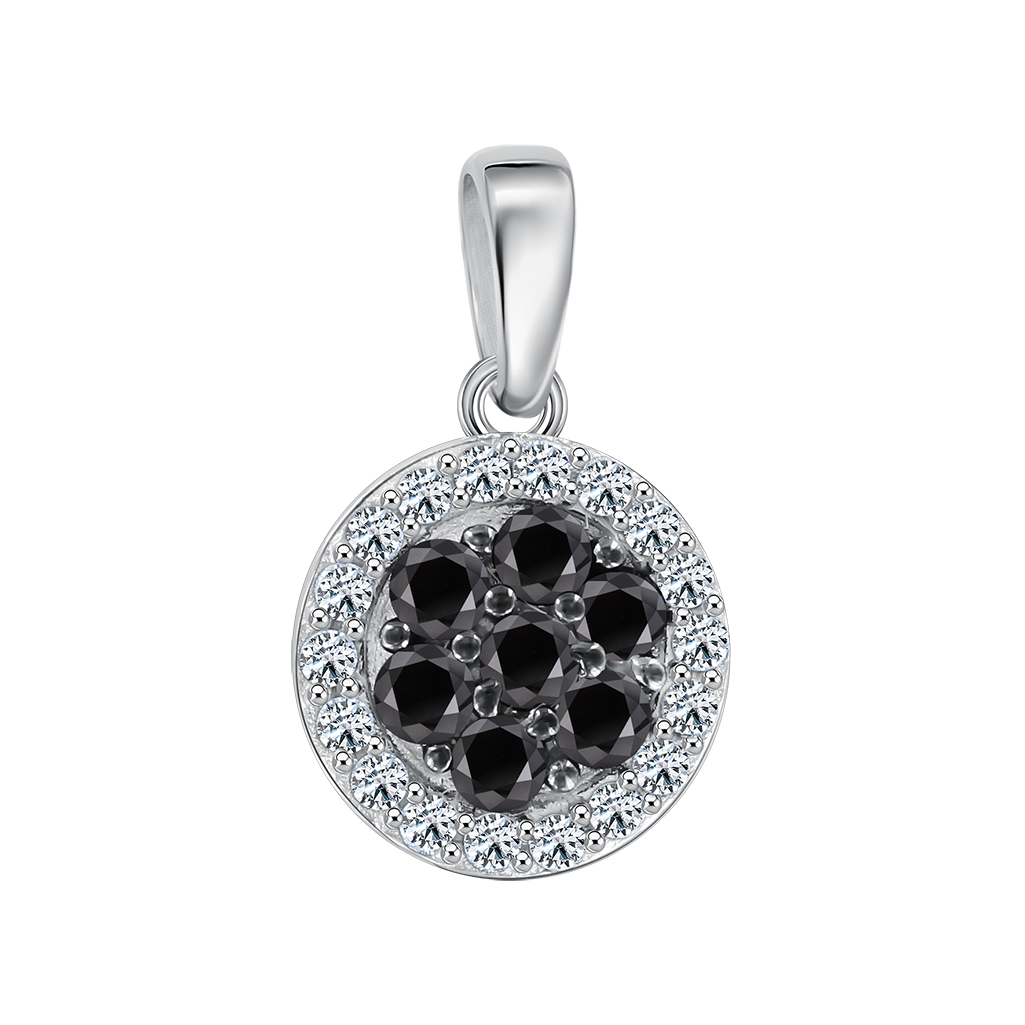 Anhänger, Silber 925, mit Zirkonia, Durchmesser ca. 10 mm, Höhe ca. 16 mm