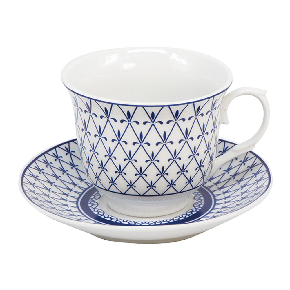 Teeservice "Weiße Nächte" 12-teilig (6 Schalen + 6 Untertassen) im Geschenkkarton