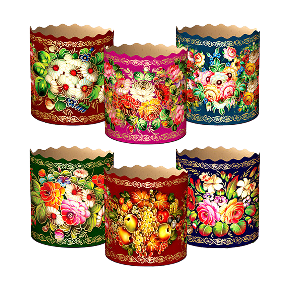 Backform-Set für Osterkuchen "Zhostovo" 50 St, 8,5 cm, ∅ 11 cm