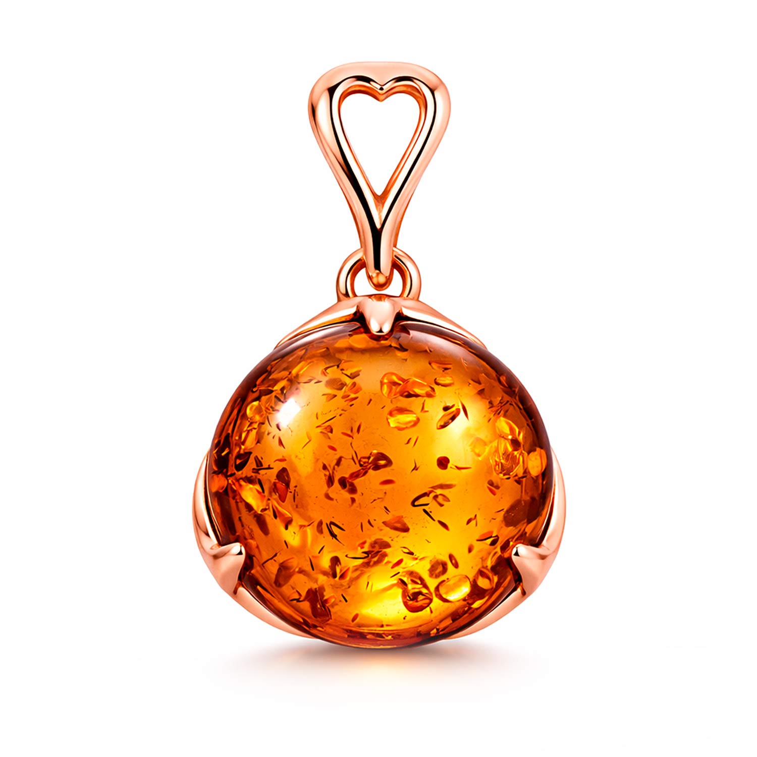 Anhänger aus 585 Rotgold mit Bernstein