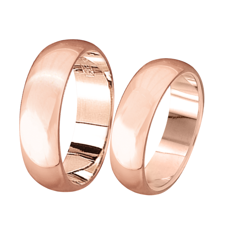 Trauringe aus 585 Rotgold, Breite ca. 5,0 mm / Preis für je Ring