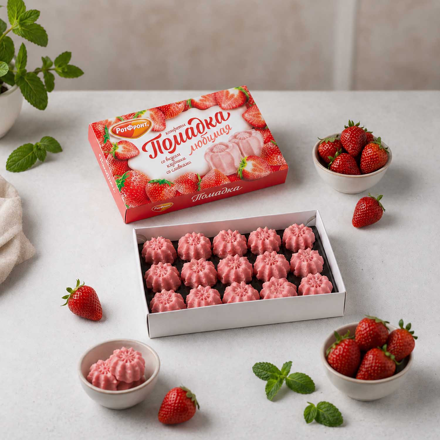 RotFront Fondant mit Erdbeer-Sahne-Geschmack, 180 g