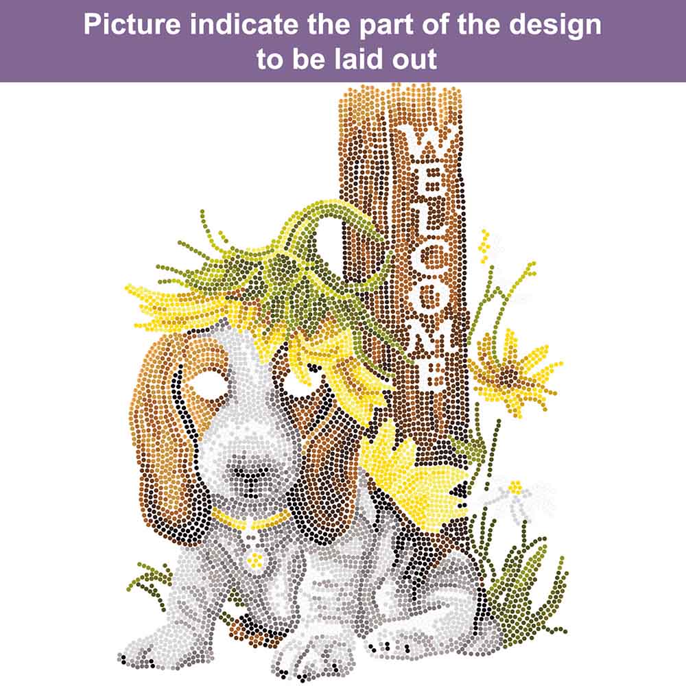 FREYA-Set: Diamond Painting "Welcome" Diamantstickerei (40 x 30 cm)