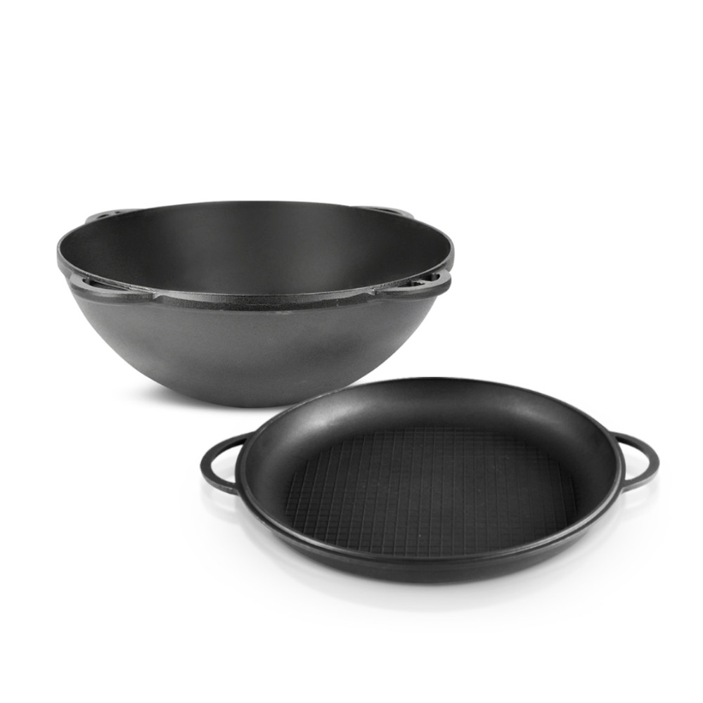 Syton Set "Termiz": Feuerofen, Asia-Kasan 17 L, Pfannendeckel aus Gusseisen und Feuerhaken