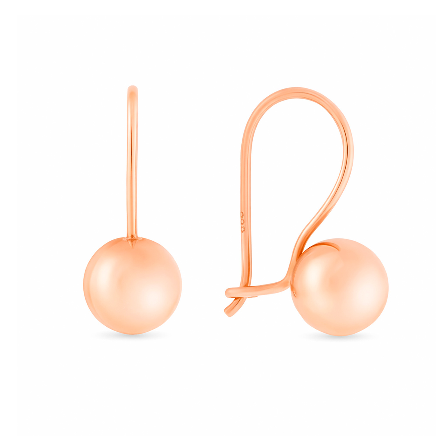 Kugel-Ohrringe aus 585 Rotgold