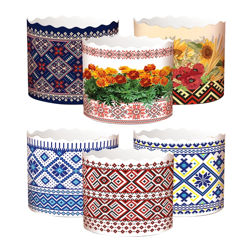 Backform-Set für Osterkuchen "Vyshyvka" 50 St, 8,5 cm, ∅ 11 cm