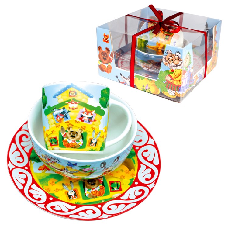 Geschirr-Set "Teremok" für Kinder, 3-tlg.