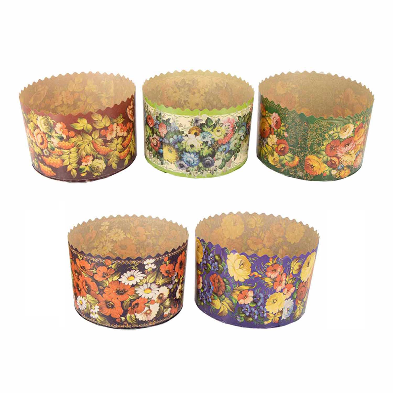 Backform-Set für Osterkuchen "Schostowo" - 5 Stück, aus Backpapier (H 11 cm, ∅ 13 cm)