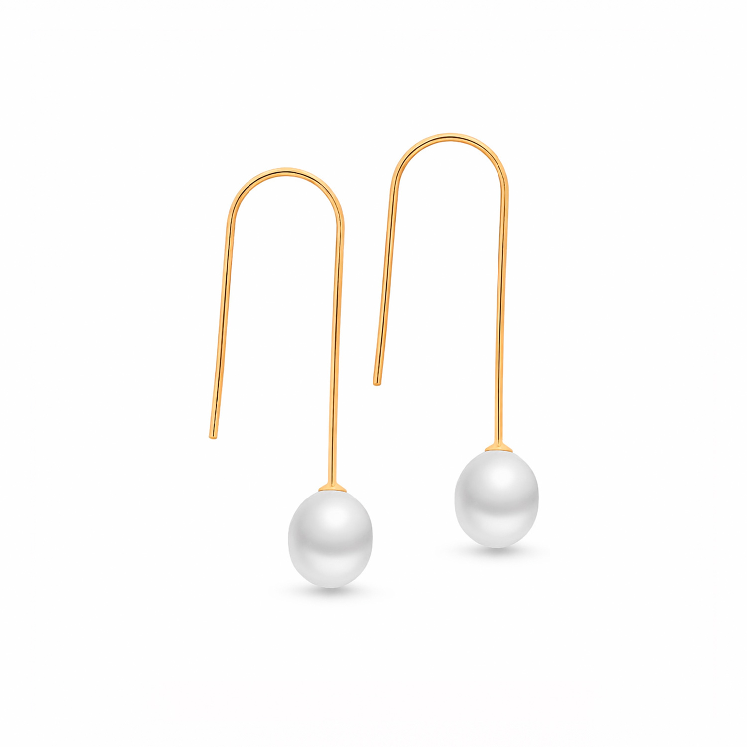 Ohrhänger aus 925 Silber mit Perlen, gelb vergoldet