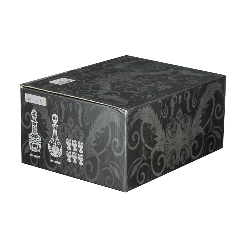 Whisky-Set Karaffe, 800 ml + 6 Whiskygläser, 300 ml