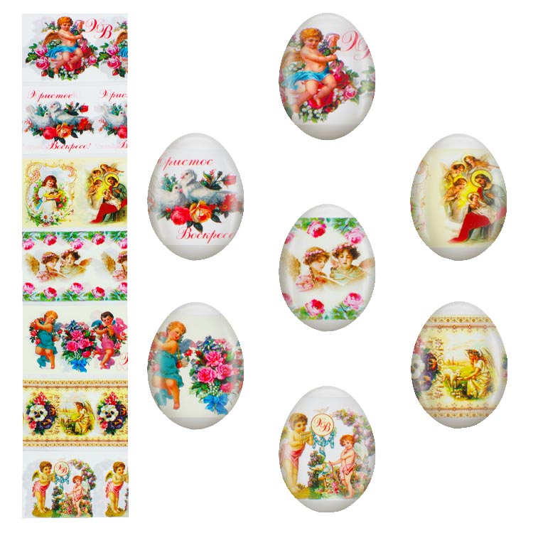 Ostereier Thermofolien-Set mit 7 versch. Motiven im Set (zufälliges Muster)