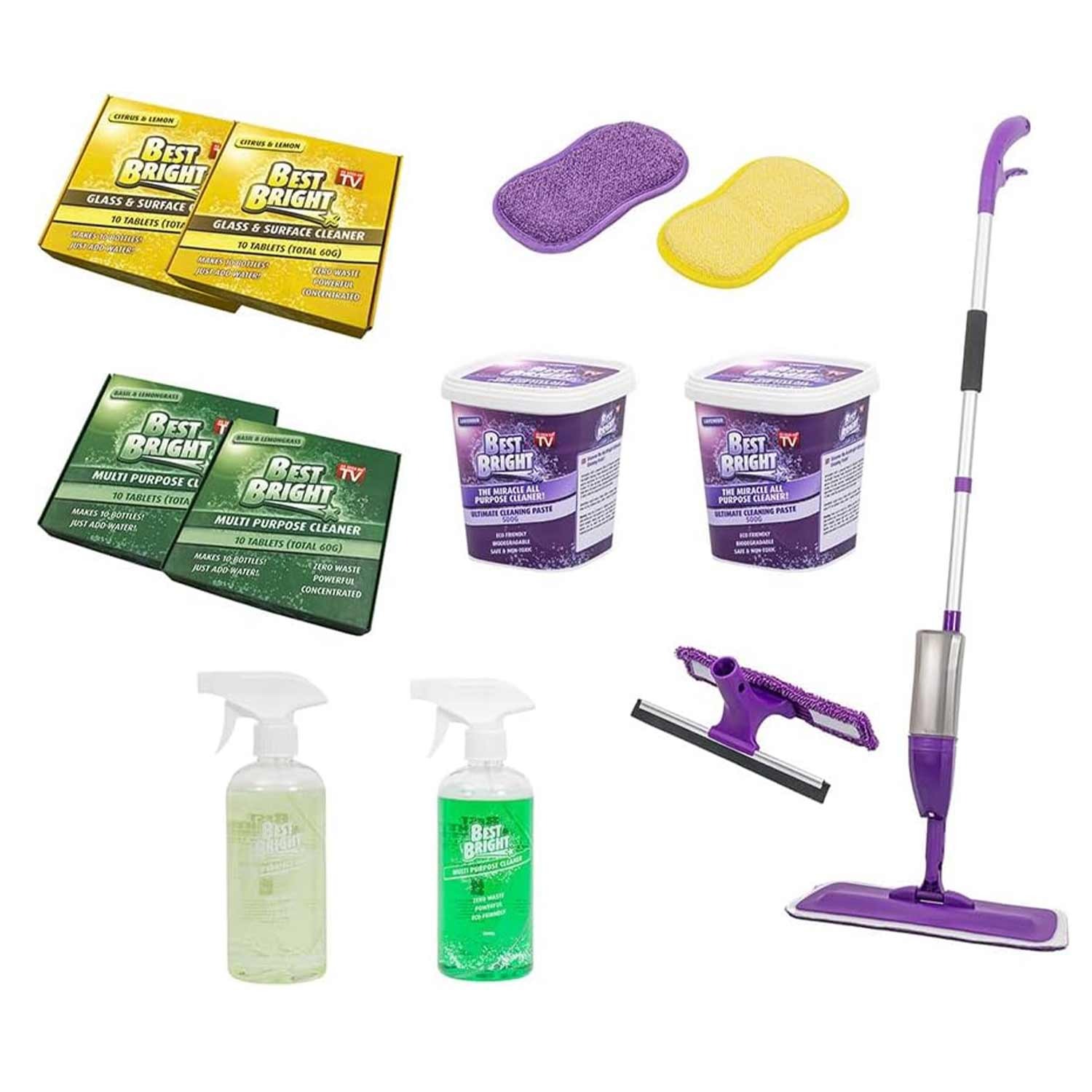 Schick & Glanz Reinigungssystem mit Tabs, Paste und Sprühmopp im XL-Komplettset
