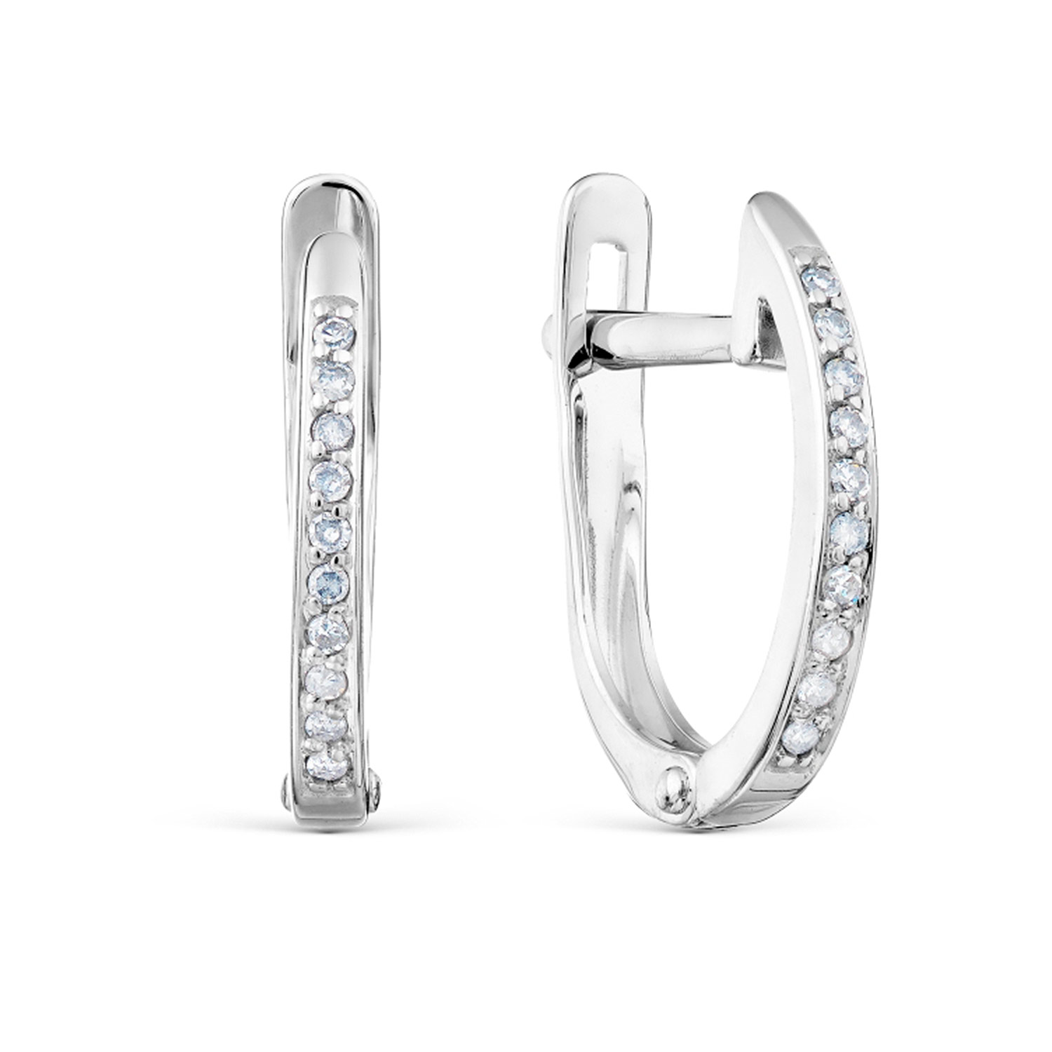 Ohrringe aus 585er Weißgold mit Brillanten 20 Stück 0,086 ct. HSI, Höhe ca. 15 mm