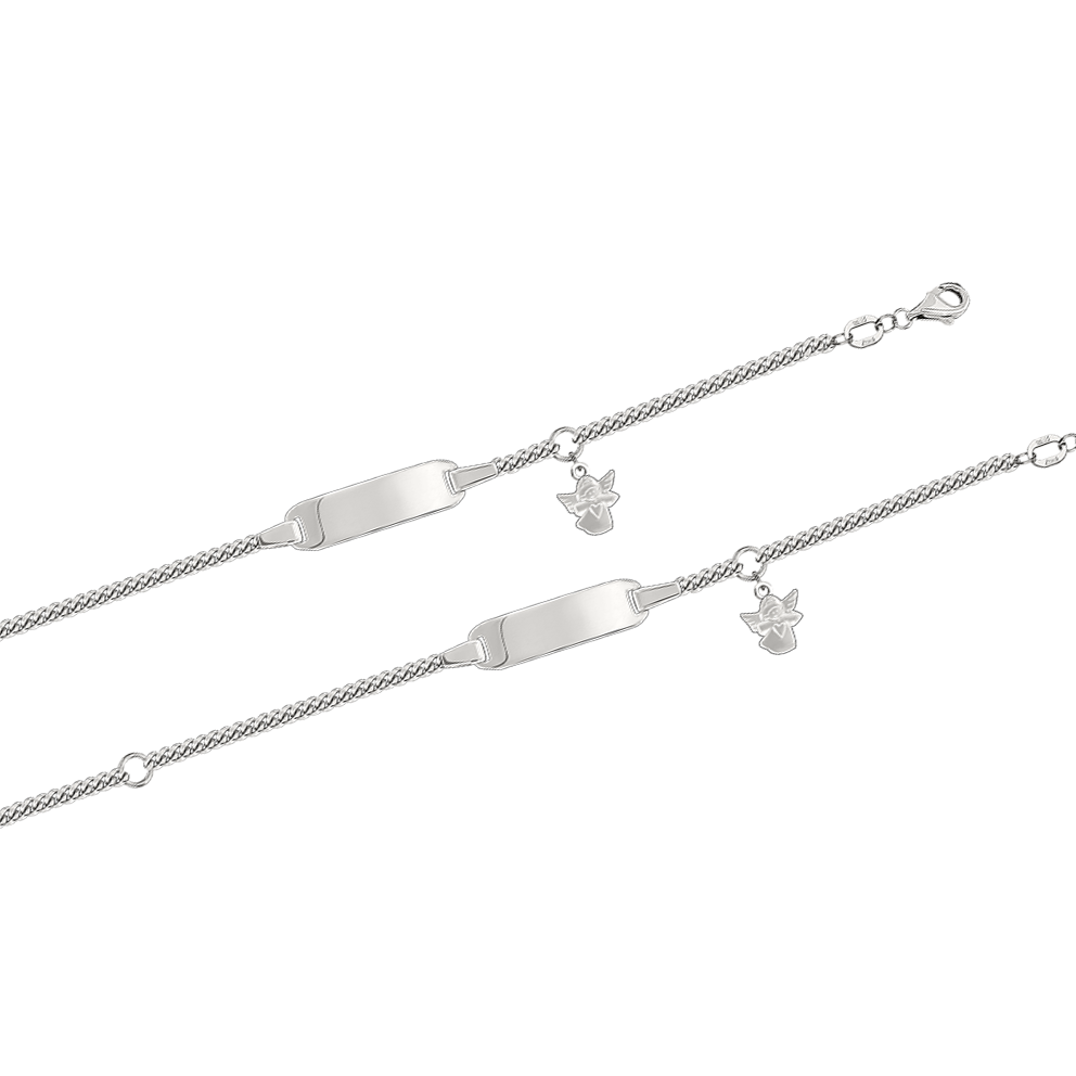 Kinderarmband mit Anhänger "Engel", Silber 925, Breite ca. 2-5 mm, Länge ca. 12-14 cm