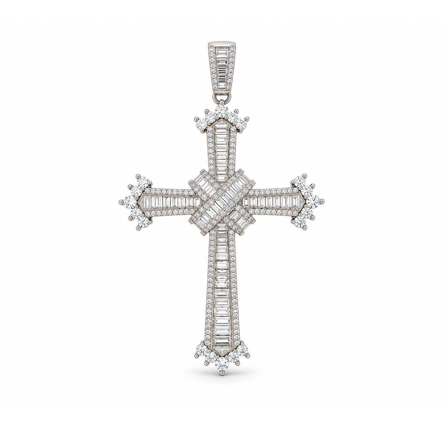 Kreuz-Anhänger aus 925 Silber mit Zirkonia