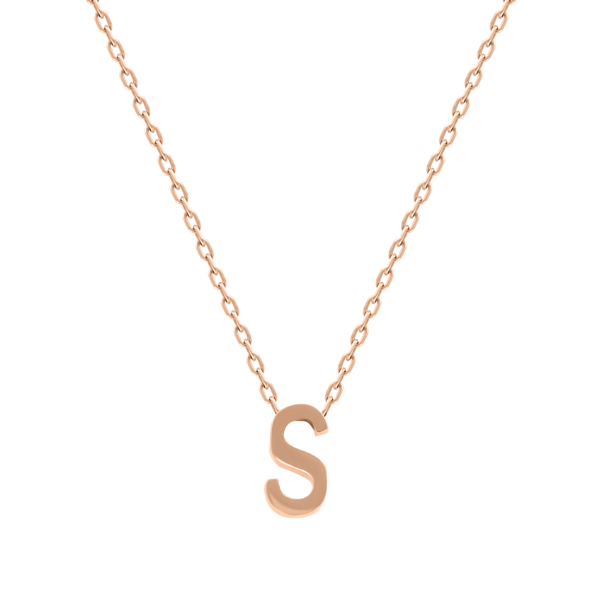 Kette mit Anhänger-Buchstabe "S", Rotgold 585, Anhänger ca. 8 mm, Kette ca. 43 cm