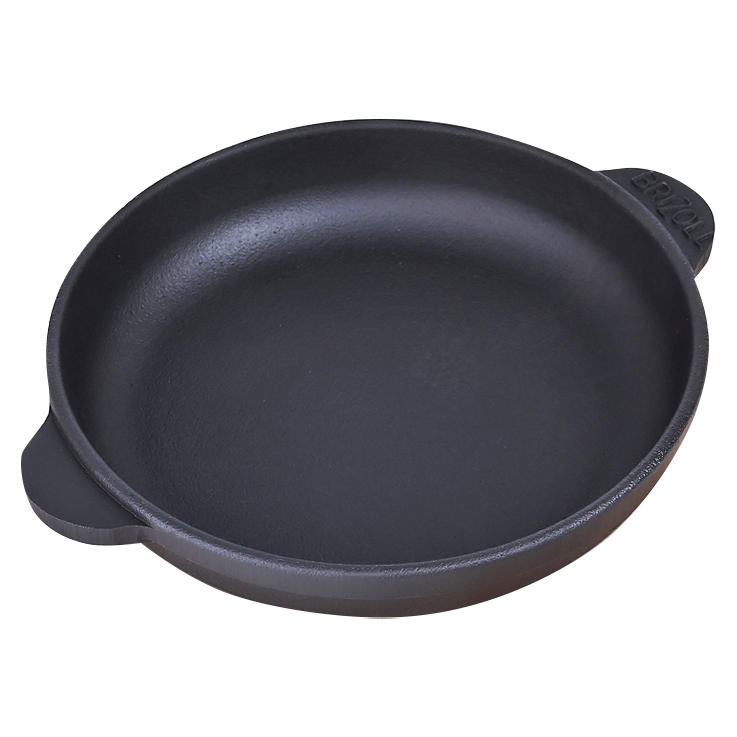 Gusseisen Servierpfanne mit Holzablage "Brizoll" H1825-D, 18 x 2,5 cm