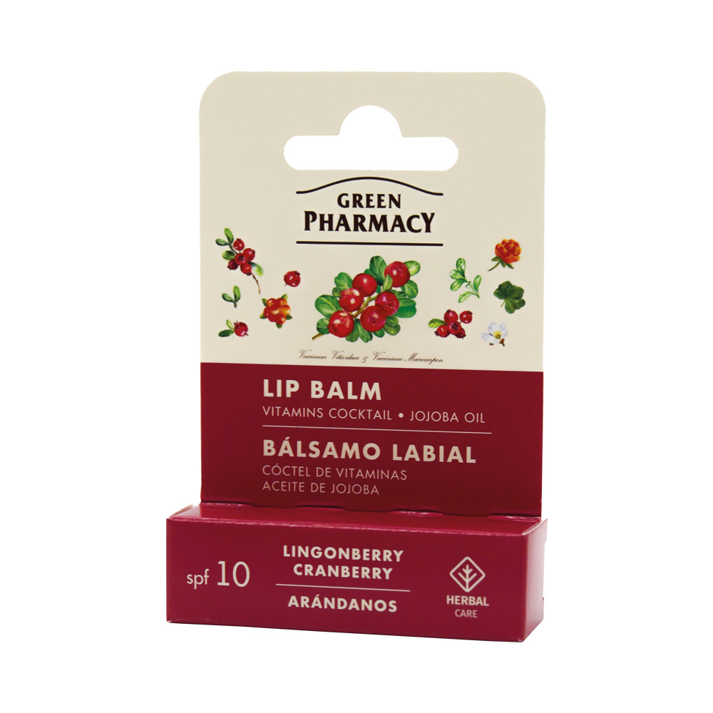 Grüne Apotheke Lippenbalsam mit Preiselbeere und Cranberry, 3,6 g