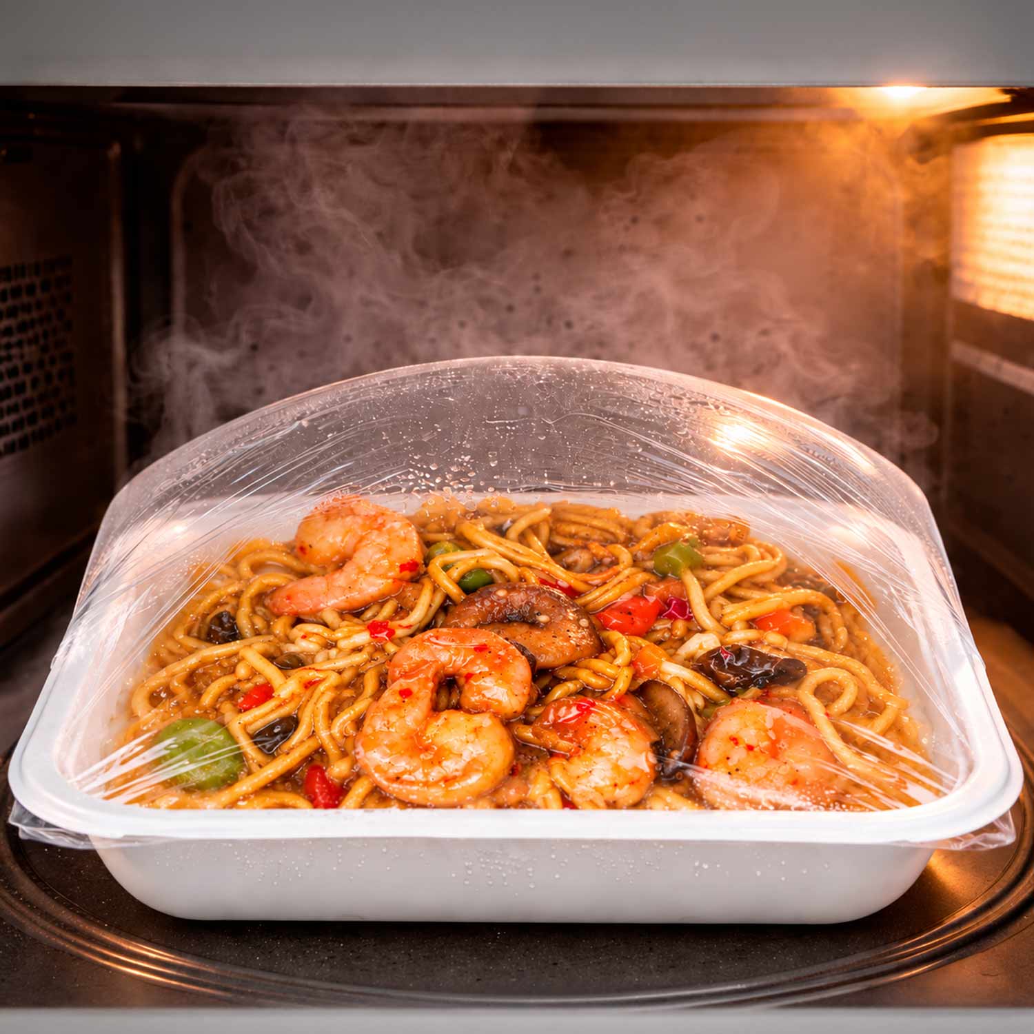 BARIN 5 Minuten Asiatische Bratnudeln mit Garnelen und Gemüse, 340 g