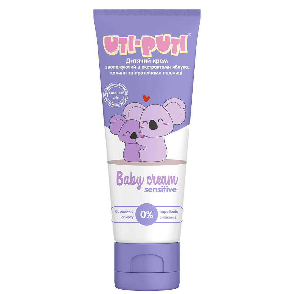 Uti-Puti Baby Feuchtigkeitscreme, mit Extrakten aus Apfel-, Viburnum- und Weizenproteinen, 75 ml