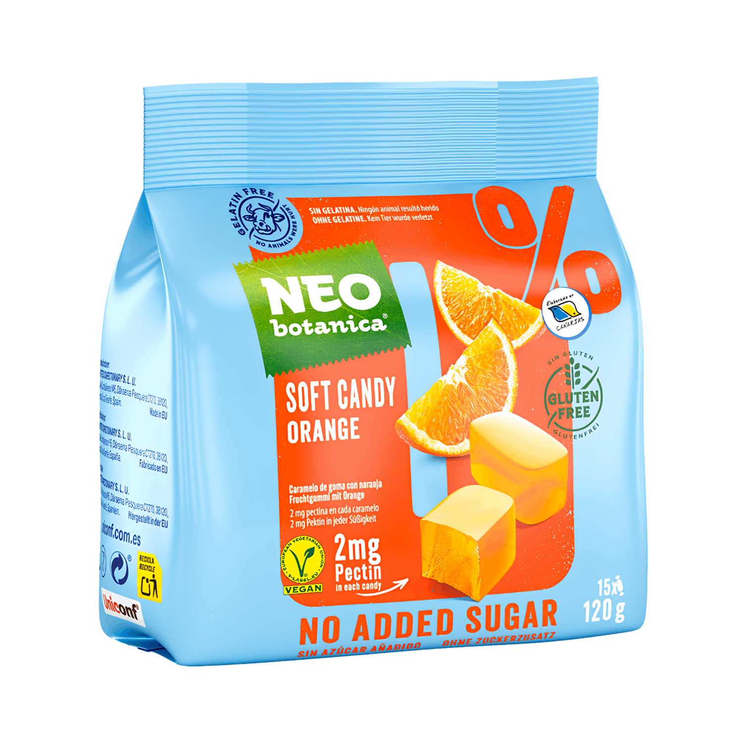 NEO Botanica Fruchtgummibonbons mit Orange, 0% Zuckerzusatz, 120g