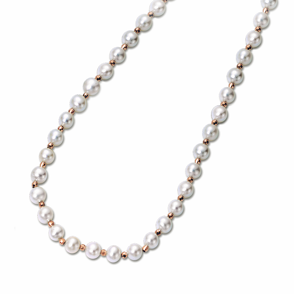 Perlenkette aus 585 Rotgold