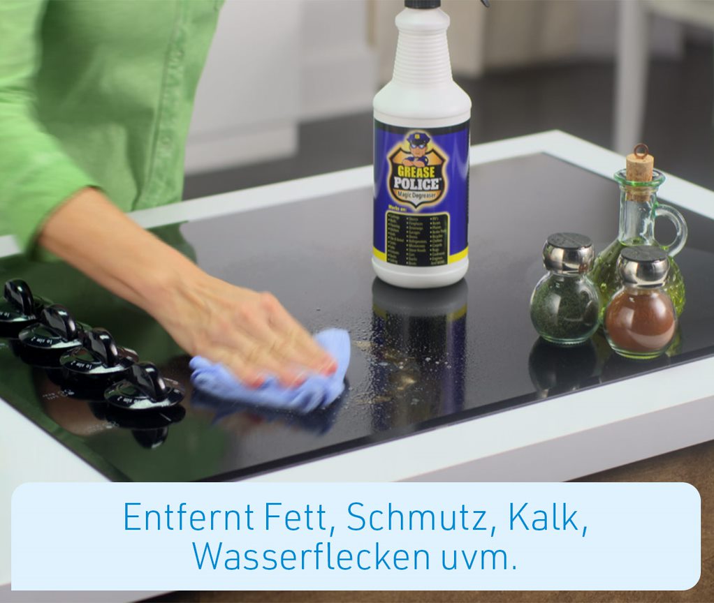 Grease Police Fett- & Schmutzlöser inkl. Mikrofasertuch 500ml + 500ml GRATIS