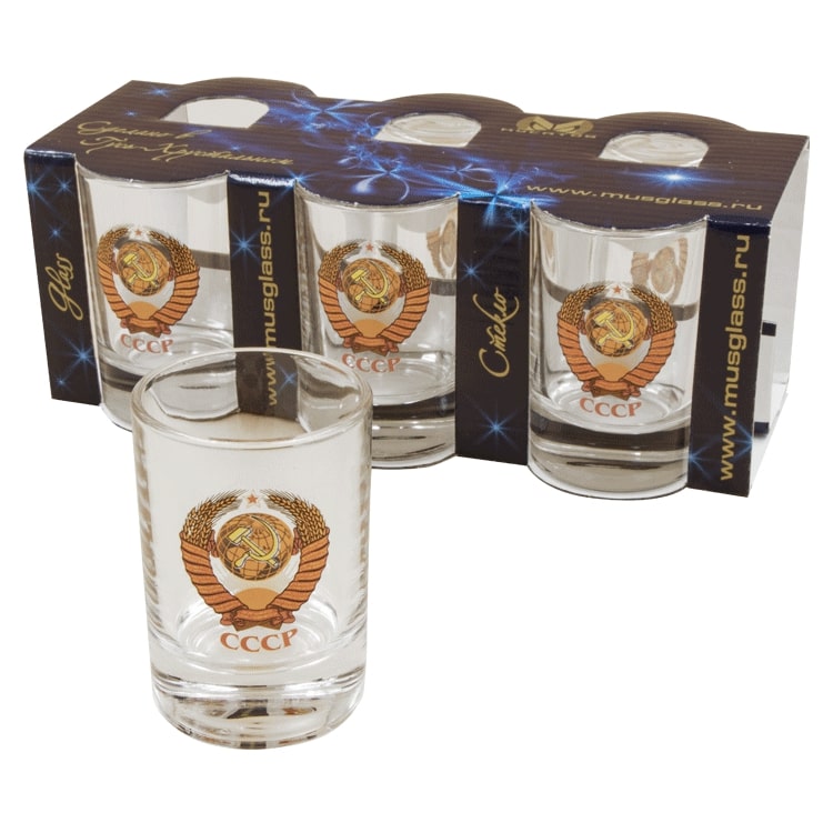Gläser-Set Wappen UdSSR 6 Gläser, je 50 ml