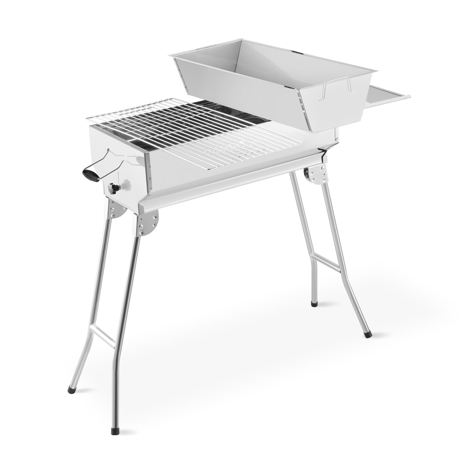 Rambo Grill Set – Edelstahl-Mangal mit Grillaufsatz für 11 automatisch drehende Spieße