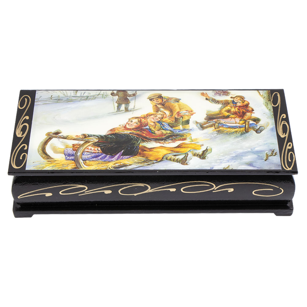 Schatulle für Kleinigkeiten "Schlittenfahrt", ca. 17.5  x 3.5 x 8.5 cm