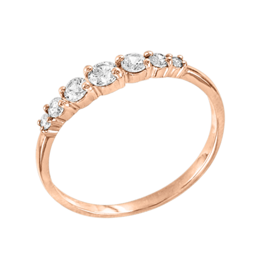 Damenring, Russisches Rotgold 585, mit Zirkonia