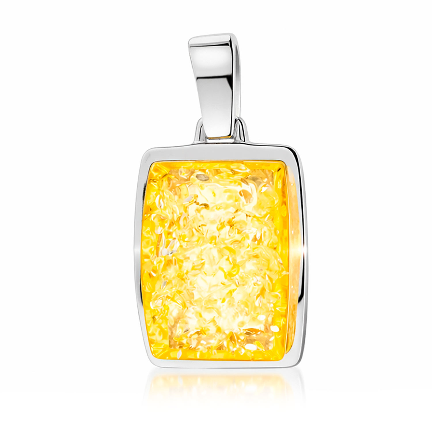 Anhänger aus 925 Silber mit Lemon Bernsteinen