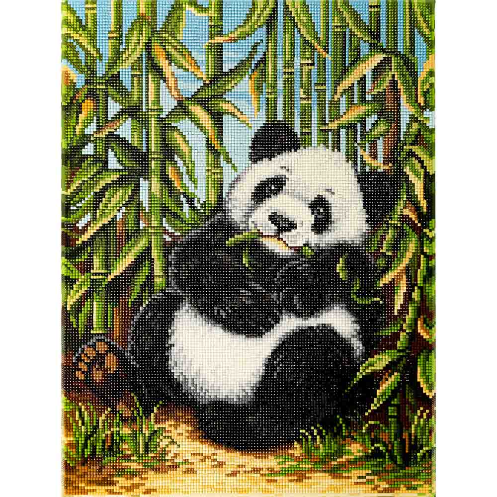 FREYA-Set: Diamond Painting "Pandabär" Diamantstickerei (40 x 30 cm)