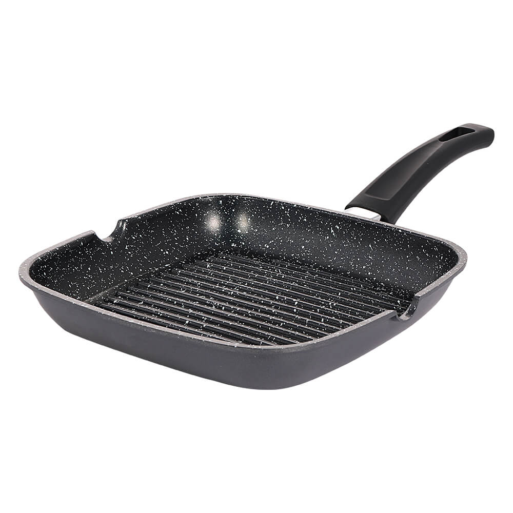 Grillpfanne mit Marmorbeschichtung 24cm Schwarz