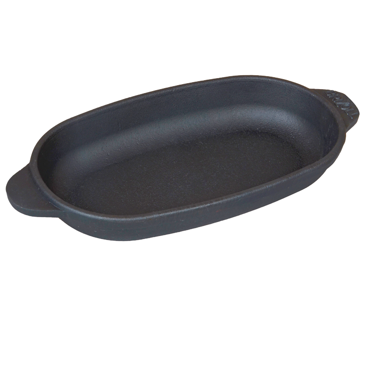 BriZoll ovale Gusseisen Servierpfanne, 18x10x2,5 cm