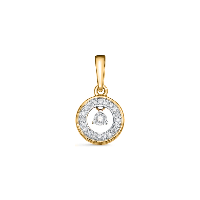 Anhänger, Gelbgold 585, mit Brillanten ca. 0,091 ct. HSI (21 st.), Höhe ca. 18 mm