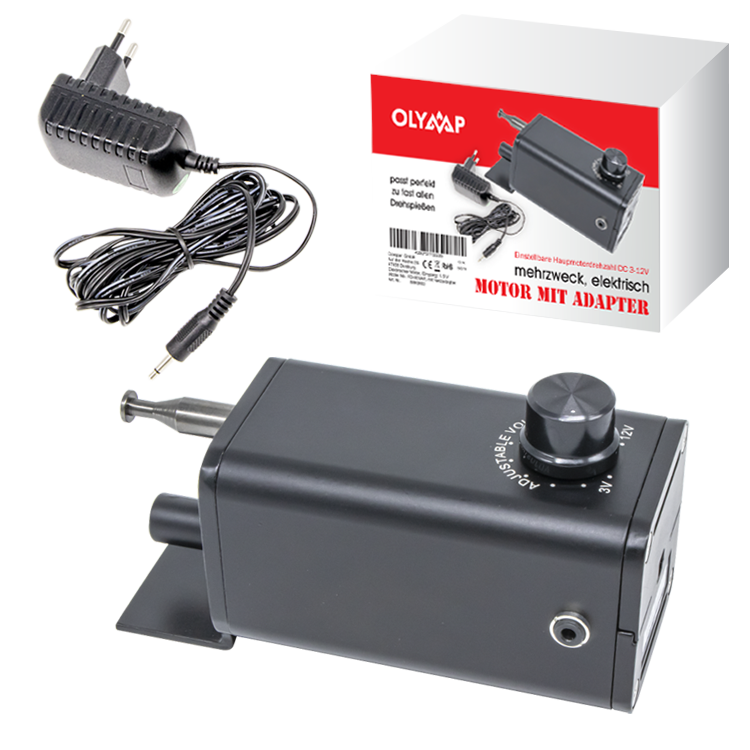 Elektrischer Motor mit Adapter für Schaschlik oder Grillspieße