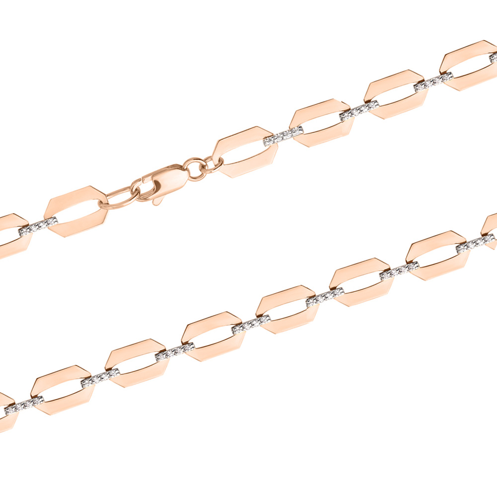 Armband, Russisches Rotgold 585, mit Zirkonia, Breite ca. 5 mm