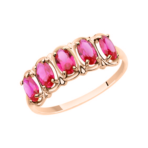 prächtiger Damenring, Rotgold 585, mit Rubinen HTS - Größe ca. 5x3 mm