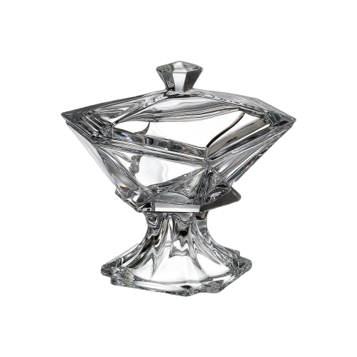 Bohemia Crystal Bonboniere auf Fuß mit Deckel ORIGAMI