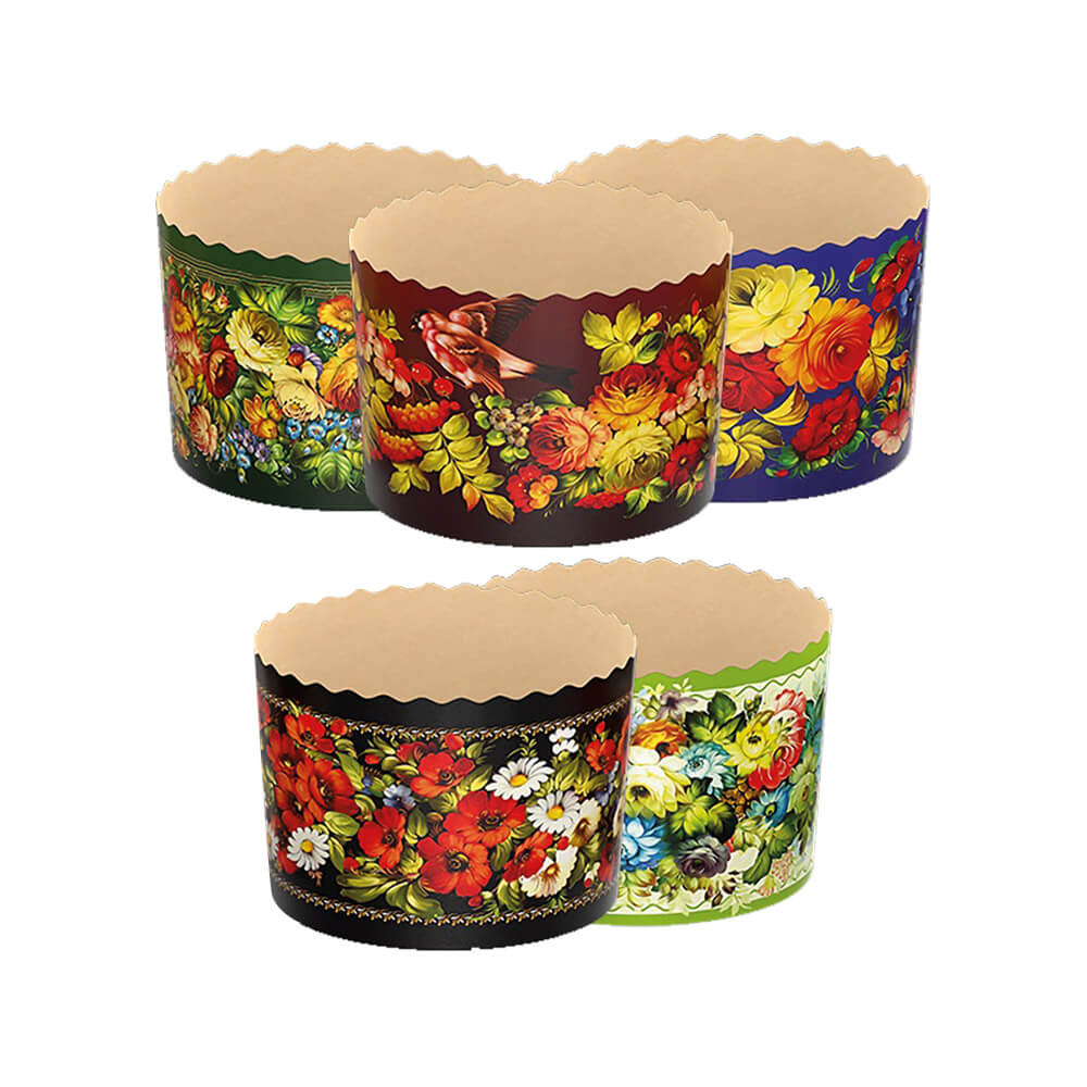 Backform-Set für Osterkuchen "Blumen" 50 St., aus Backpapier (H 9 cm ∅ 11 cm)