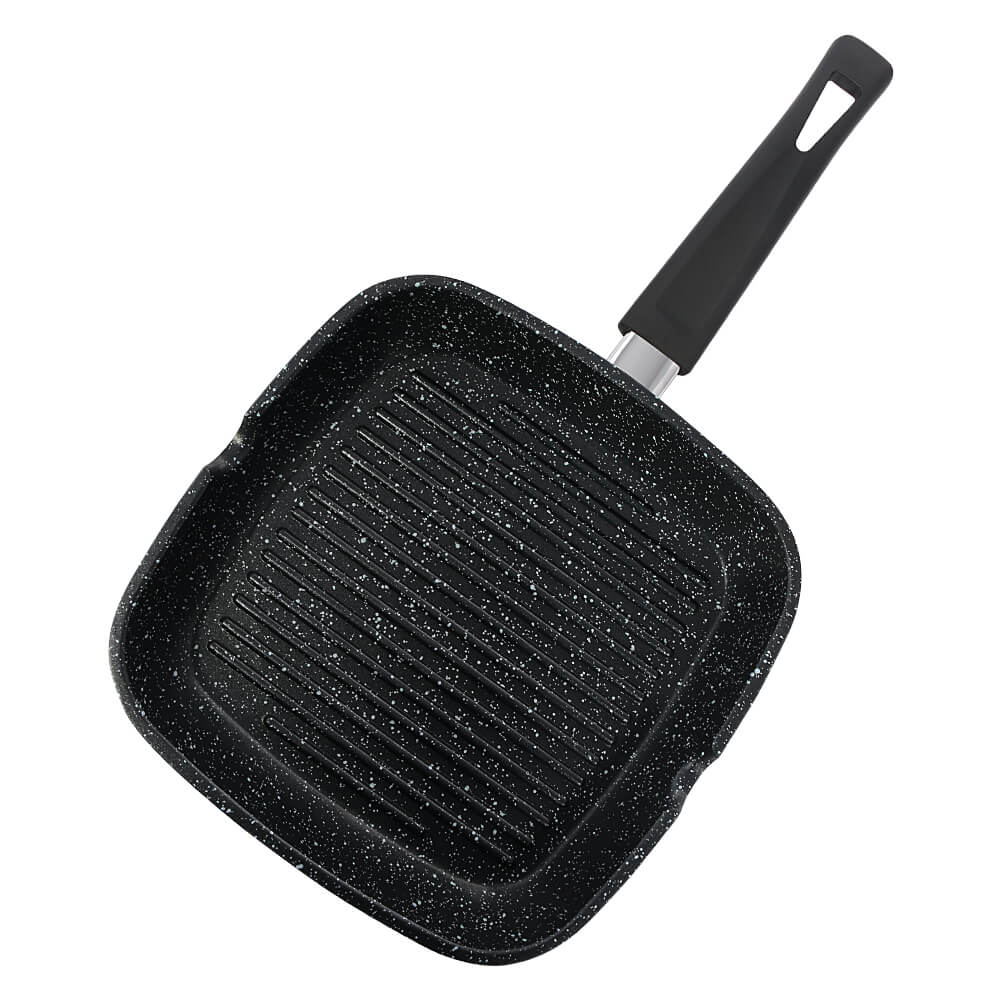 Grillpfanne mit Marmorbeschichtung 24cm Schwarz