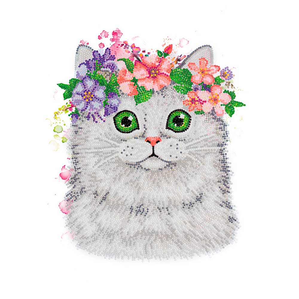 FREYA-Set: Diamond Painting "Katze" Diamantstickerei-Technik (40 x 30 cm)