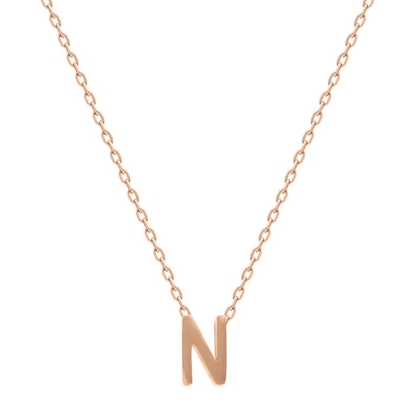 Kette mit Anhänger-Buchstabe "N", Rotgold 585, Anhänger ca. 7 mm, Kette ca. 43 cm
