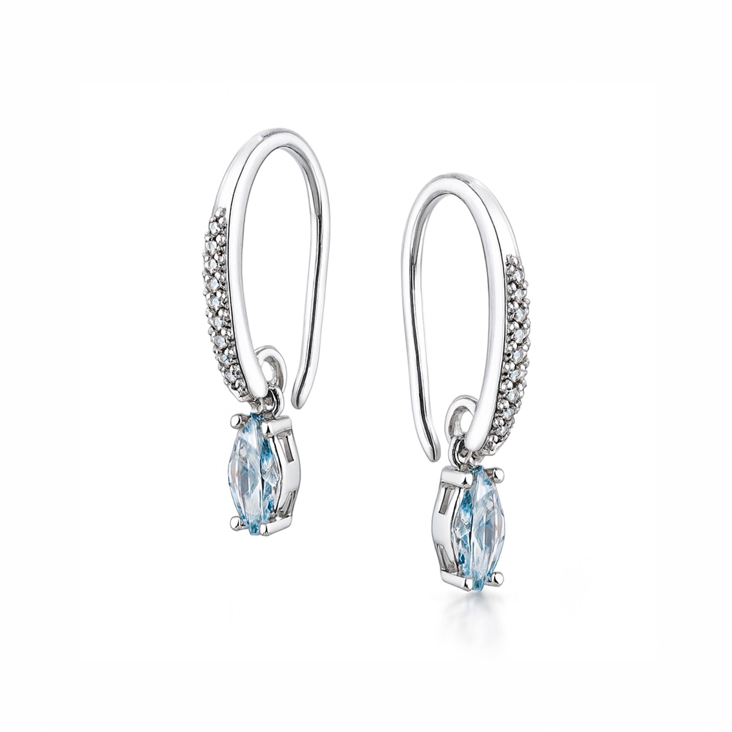 Ohrringe aus 925 Silber mit Zirkonia und hängenden Kristallen